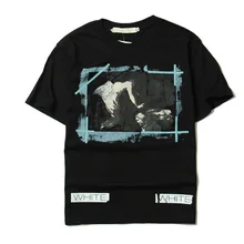 2017 Real Off White Brand Man Woman Tee With the Off white Tags Stripe Religious Jesus Virgil Abloh Brand T-shirt Z5719