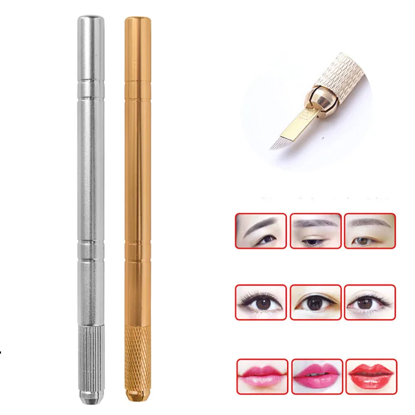 

Tattoo Manual Pen Permanent Makeup Eyebrow Lip Eyeliner 3D Embroidery Microblading Tattoo Needles Blades Tattoo Machine Supply