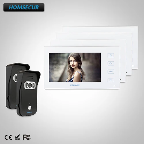 

HOMSECUR 7" Wired Hands-free Video&Audio Home Intercom with White Monitor : TC021-B +TM704-W