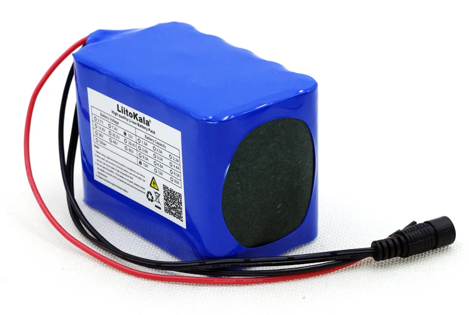 Günstige Liitokala Schutz Große kapazität 12 v 10ah 18650 lithium akku 12 v 10000 mah + 12,6 v 3A batterie ladegerät