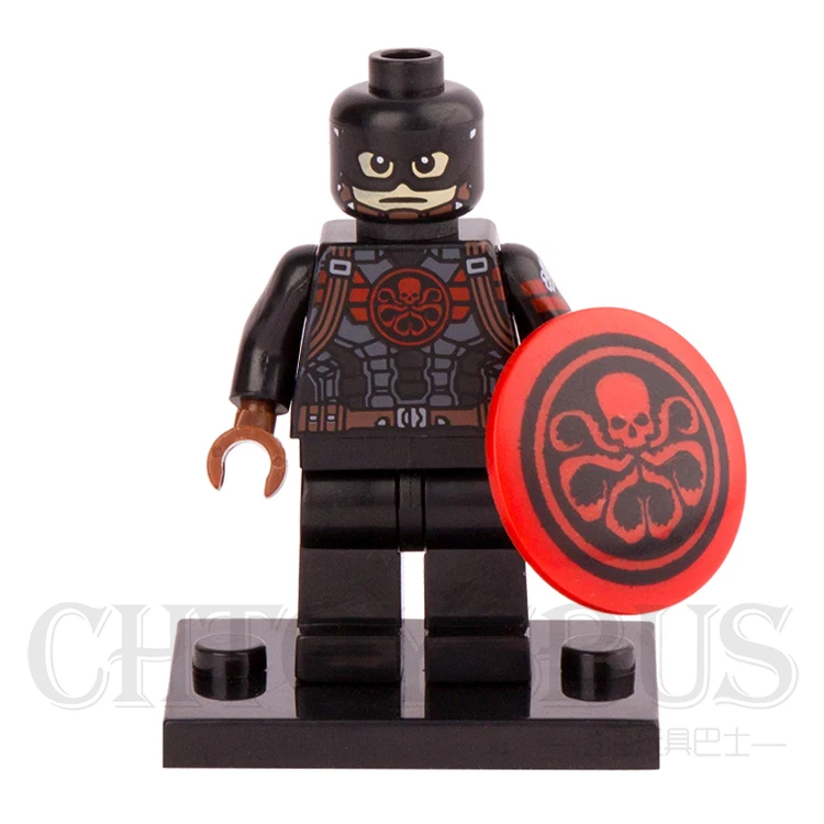 Beste SingleSale Hydra Captain America Steve Rogers met Schild Burgeroorlog Super Heroes Avengers minifig Bouwstenen Kinderen Speelgoed