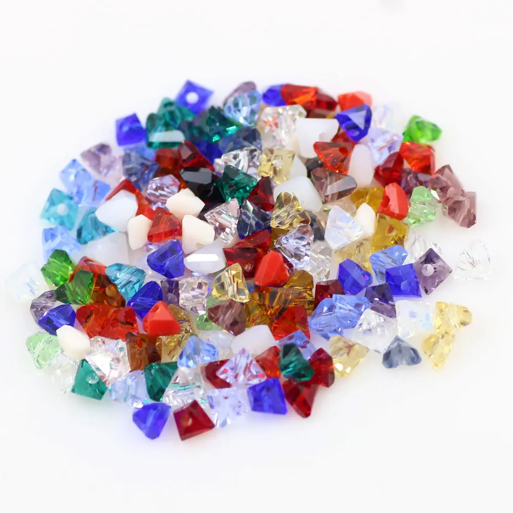 

ZHUBI 95PCS/LOT Sharp Bicone Beads 6MM DIY Making Crystal Glass Faceted Beads Crafts Material Wholesale Costume Charm Jewelry