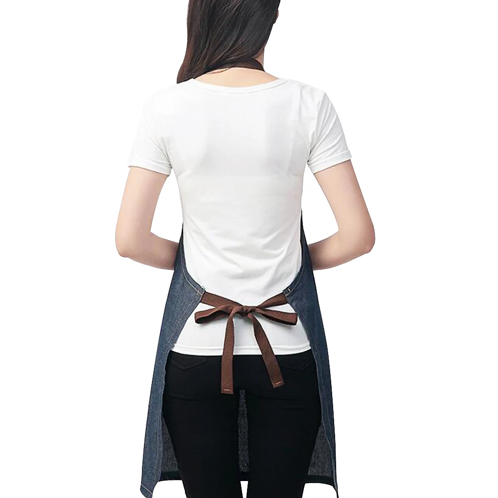 Kitchen Apron Unisex Denim Aprons Adjustable Men Women Apron With Pocket Chefs Cooking Baking Avental Home Cleaner Tool 3