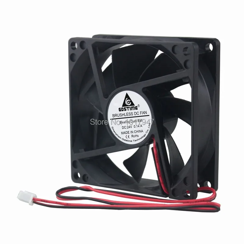 1 шт. Gdstime DC 24 В 2Pin 80 мм 8 см 80x80x25 шариковый Бесщеточный Охлаждающий вентилятор |