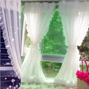 

Modern Lace Tulle Curtains For Living Room Bedroom White Sheer Curtain For Kitchen Window Home Decoration Drapes Rideaux Voilage