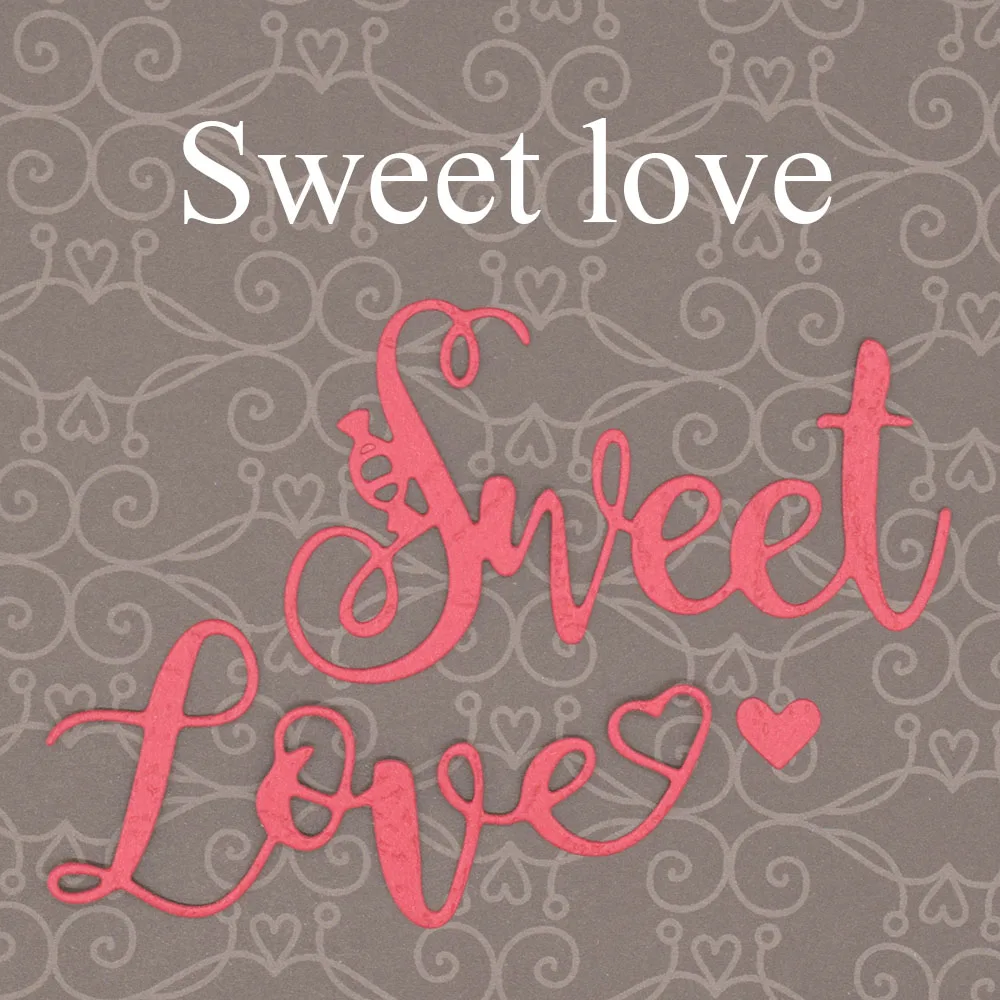 

Sweet Love letters Metal Cutting Dies For Scrapbooking Anniversary Birthday Card Album Decoration Paper Punch Stencils Dies
