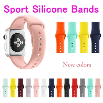 

Fit For Apple Watch Series 4/3/2/1 Smartwatch Sport Silicone Band Colorful Waterproof Soft Rubber Strap Replacement Wristband