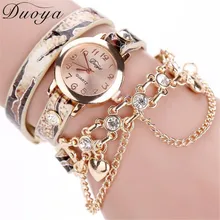 Duoya брендовые роскошные женские часы, женские часы с подвеской в виде сердца для девушек, женские часы с браслетом, женские наручные часы, A20