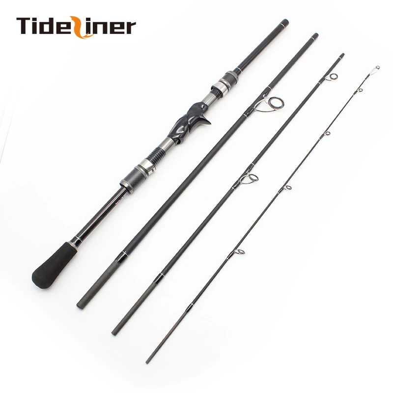 

Tideliner fishing rod 1.8m-3.0m spinning casting double real seats 4 sections lure rod carbon fiber pole lure weight 10-25g M