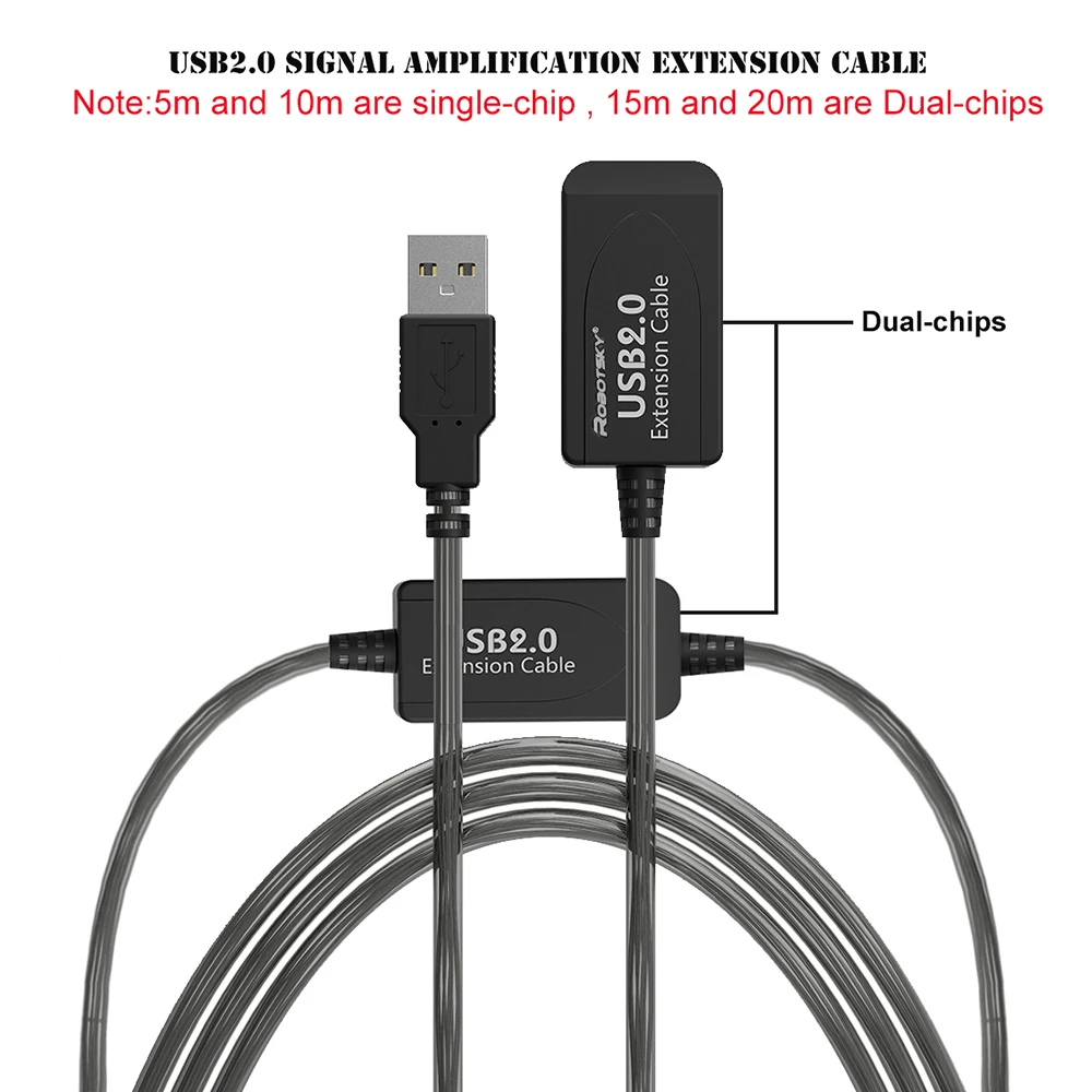 5/10/15/20 м USB 2,0 кабель-удлинитель для один/двойной сигнал усиления подключается Беспроводной скорость передачи данных в локальной сети линия передачи данных для Win 7 8 10 Mac