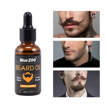

30ml Bluezoo Beard Oil Organic Natural Acceler Growth Hair Moustache Oil Thick Treatment Serum Product Beard Shaping 2018