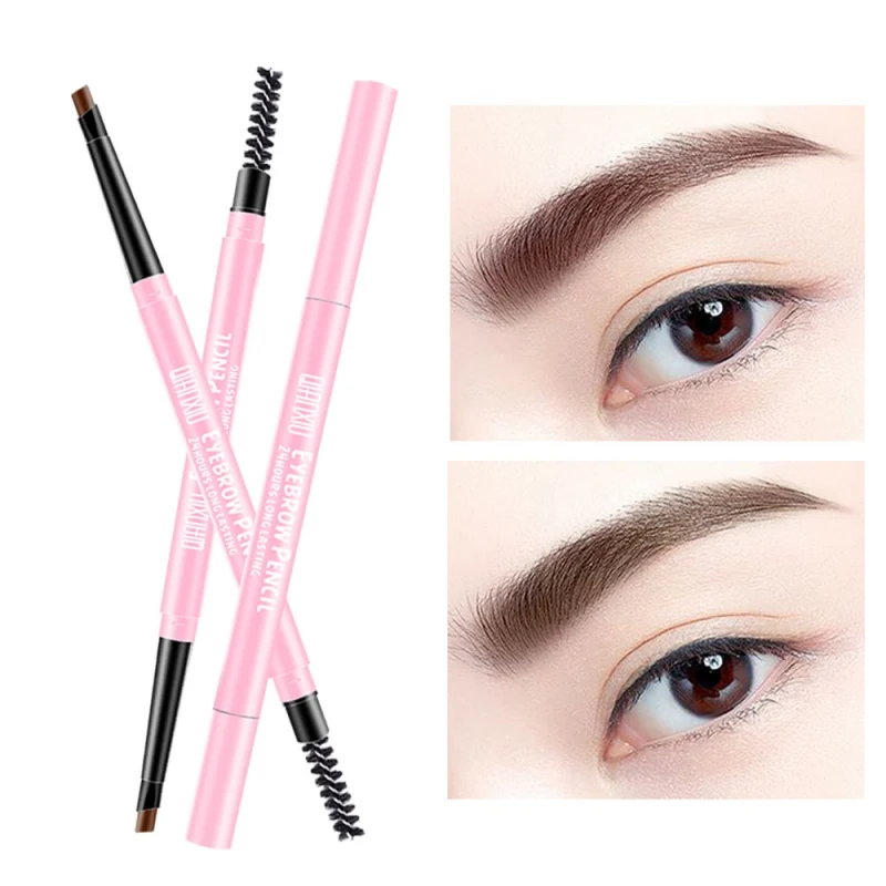 

4 Color Double-end Eyebrow Pencil Waterproof Long Lasting Rotatable Triangle Eye Brow Tattoo Pen Easy to Use