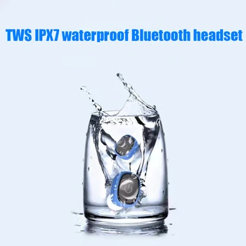 

2018 new mini TWS IPX7 Waterproof Bluetooth4.2 Twins Stereo wireless earphones with Charging box for IOS Android mobile phone