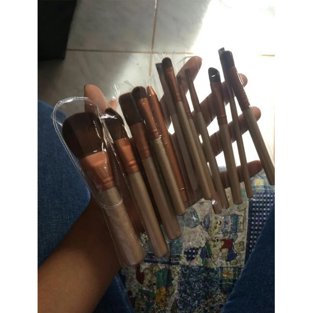 12 Pcslot Make Up Brushes Set Foundation Face Eye Powder Blusher Professional Cosmetics Makeup Brush Tools Maquiagem Gold (10)
