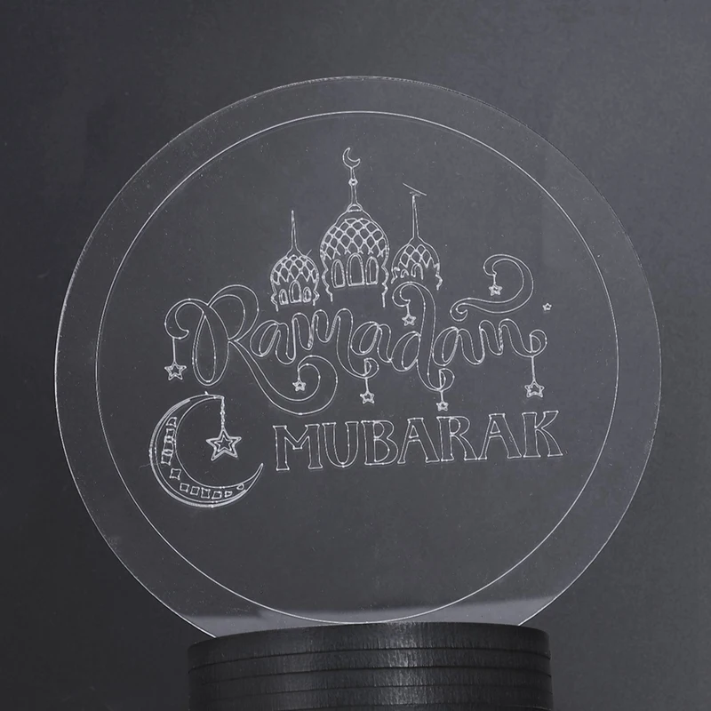 Usb-питание 3D Eid Mubarak светодиодный ночник Рамадан Mubarak Настольная лампа для Eid Al-Fitr вечерние украшения свет 2