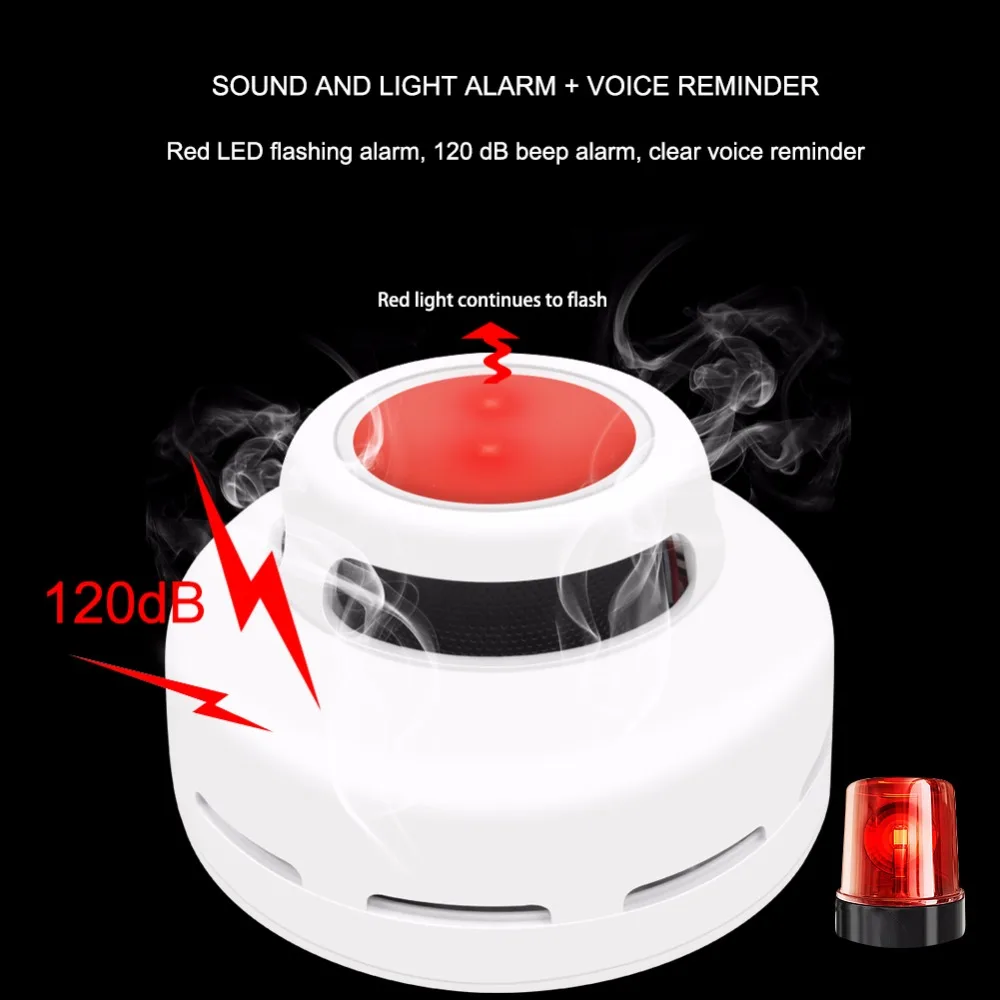 CO& Smoke Detect 2 в 1 Функция автономный детектор окиси углерода CO тестер утечки газа детектор дыма с голосовой пожарной сигнализацией