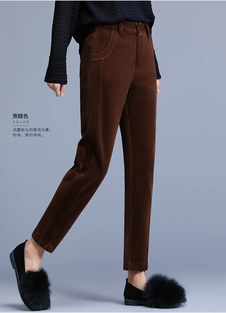 Осенне-зимние шерстяные серые коричневые брюки-карандаш длиной до щиколотки, женские брюки, трусики, большие размеры 4xl 3xl 2xl Xl L M