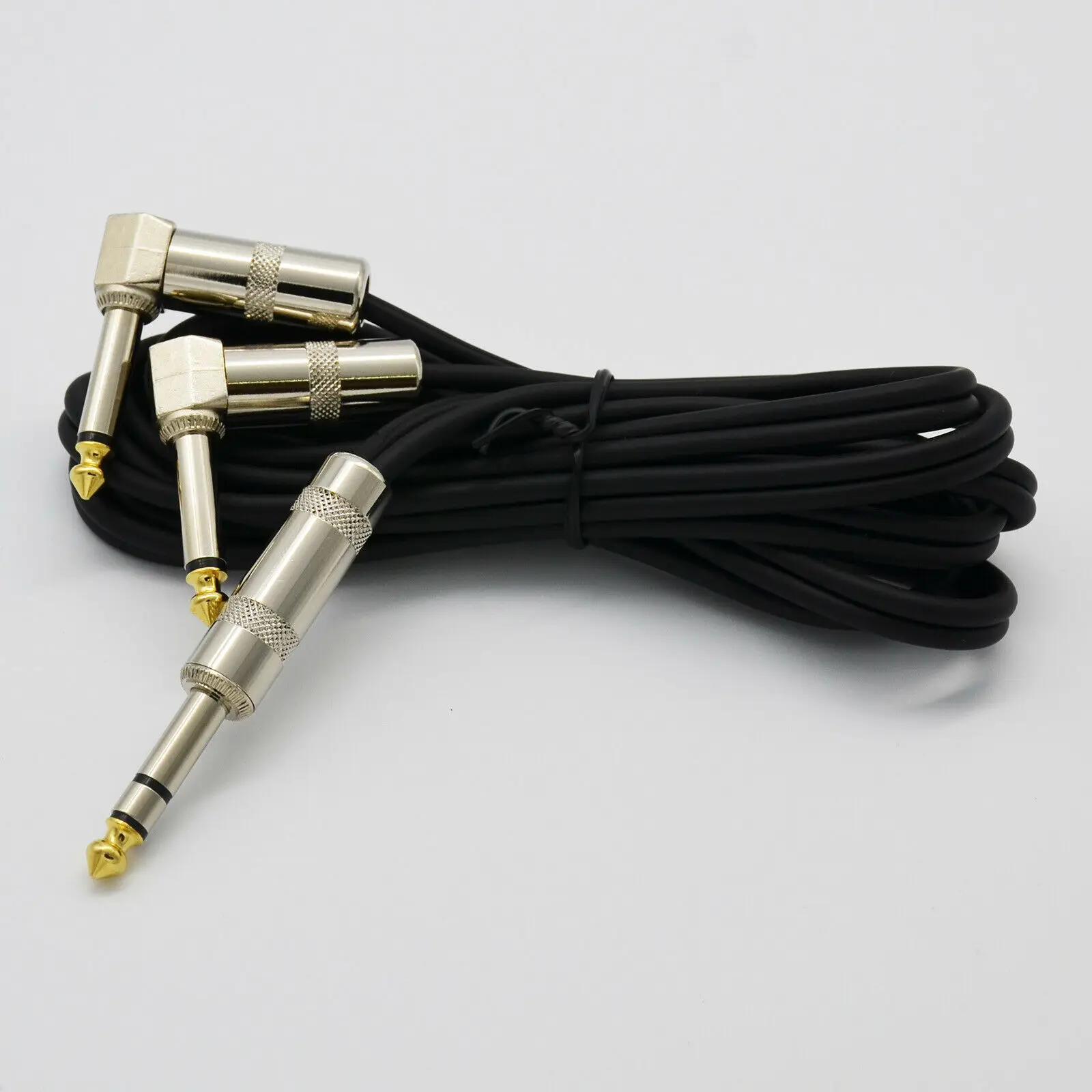 

Y Audio cable cord Right Angle degree DUAL 6.35mm MONO male to 1/4 TRS Plug