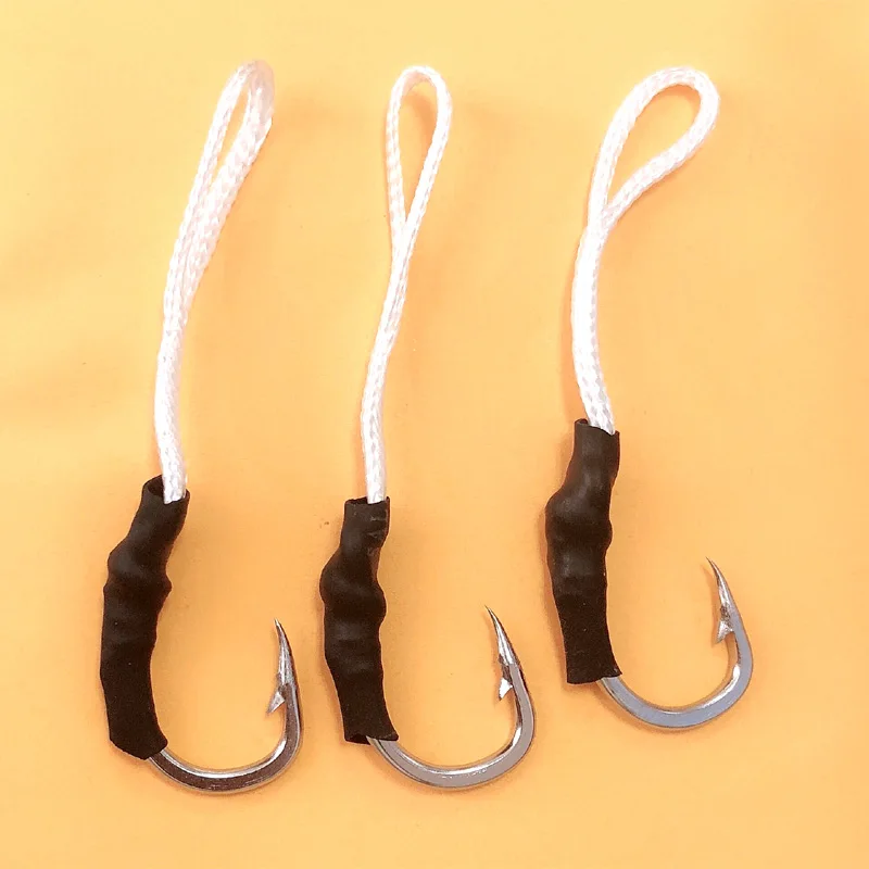 Buy 20 pcs Stainless Steel Jig Assist Hooks Black Tube