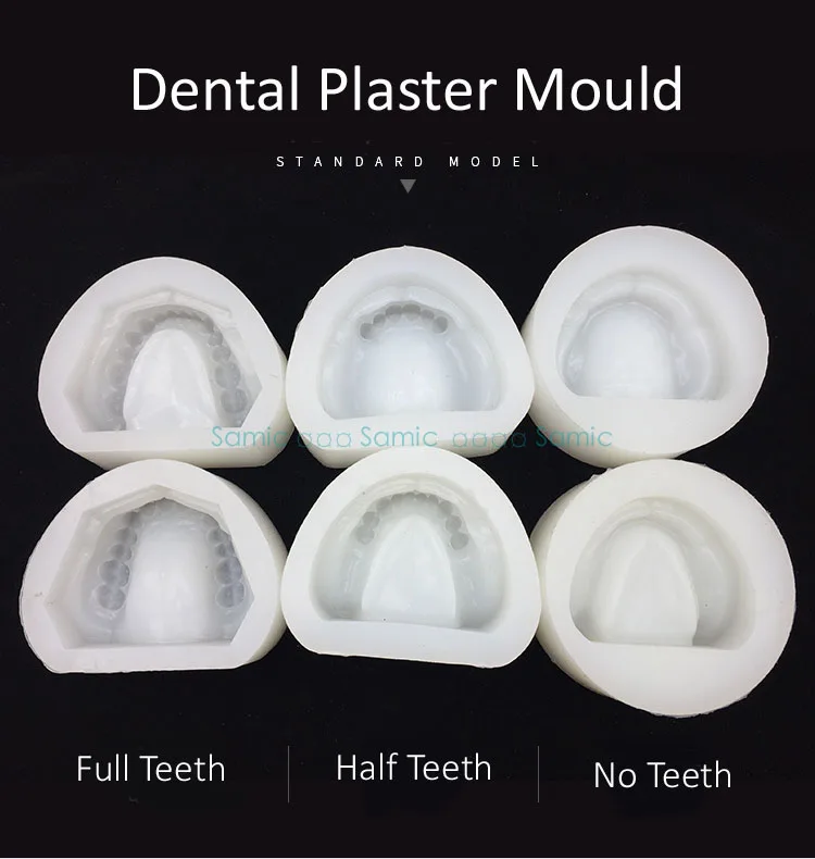 2pc/set Dental Plaster Model Mold Mould of Edentulous Jaw Complete Cavity Block Dental Plaster
