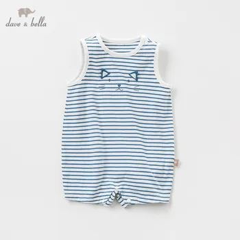 

DBW10609 Dave bella new born baby girls boys striped jumpsuits infant toddler clothes children summer cute romper 1 piece