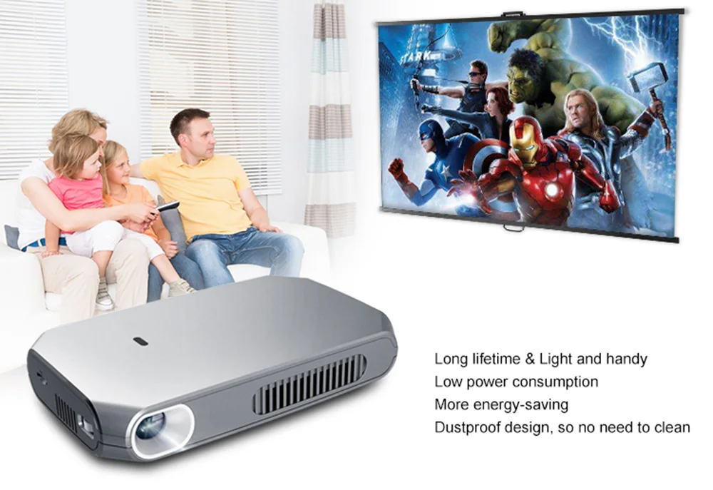 Excelvan RD603 мини DLP Проектор 150 ANSI люмен Домашний кинотеатр макс 1080P мультимедиа яркое