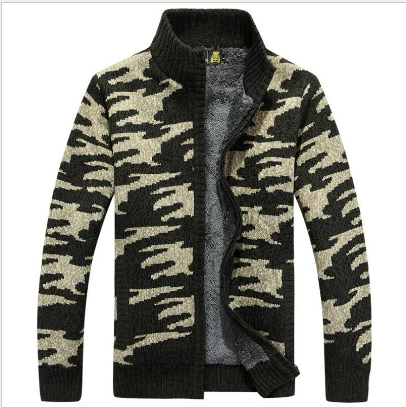 

new arrival sweater afs jeep plus velvet men thick autumn winter high quality cardigan jacket fashion casual size M-3XL
