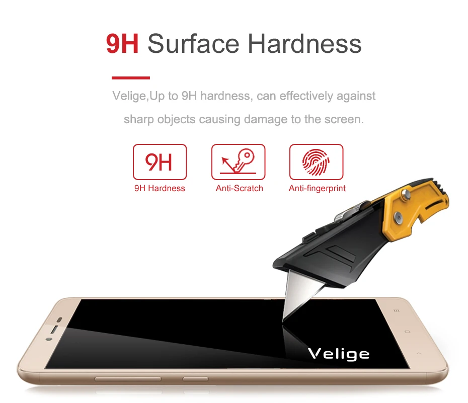 Velige 9H Tempered Glass for Xiaomi Redmi 3 3S 3X Pro 3Pro Screen Protector Ultra Thin Real 2.5D Protective Guard Glass Film (10)