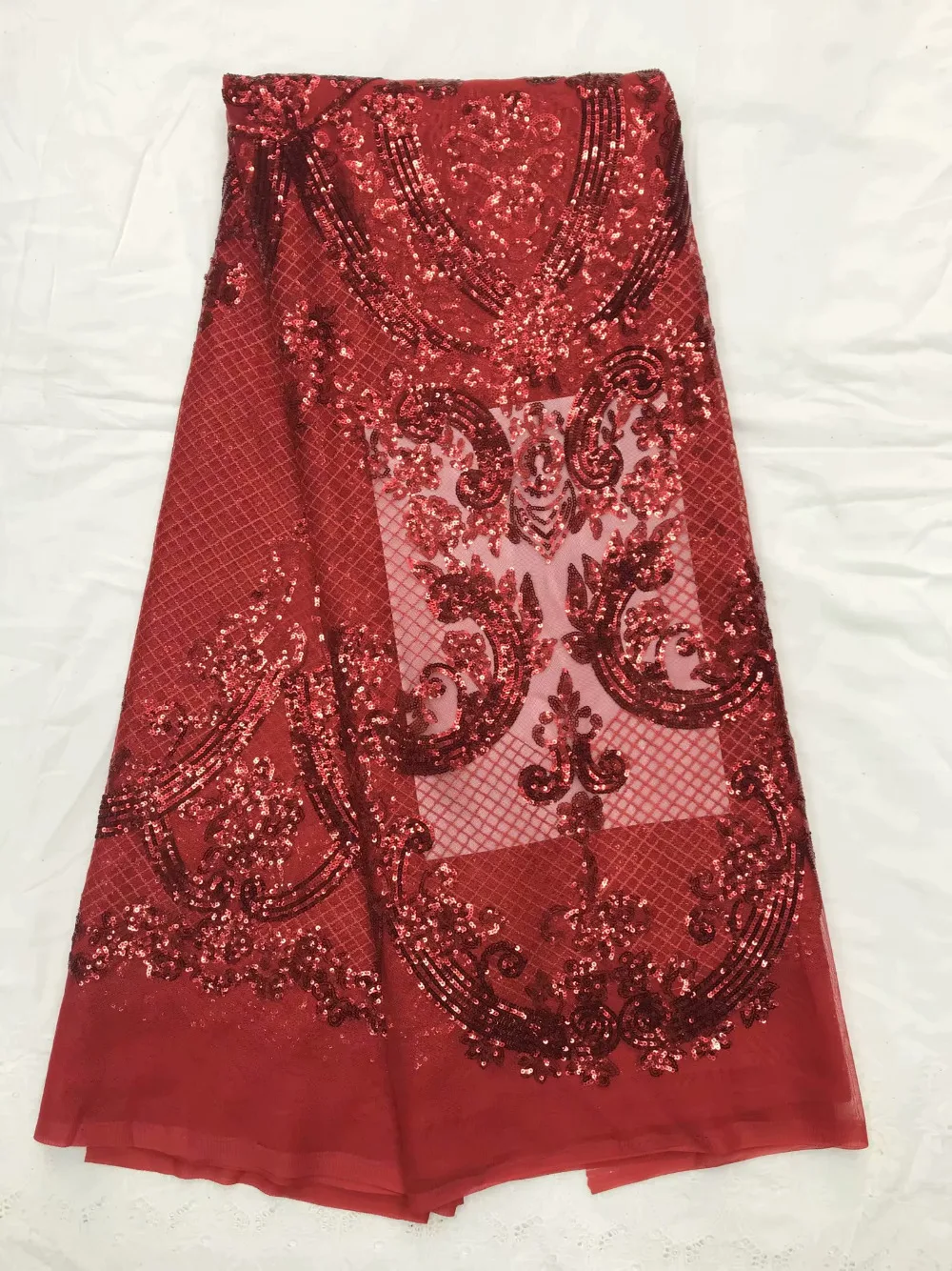 

African Tulle Lace Fabric 2019 African French Lace Fabric High Quality With Sequins Nigerian Embroidery Tulle French Lace