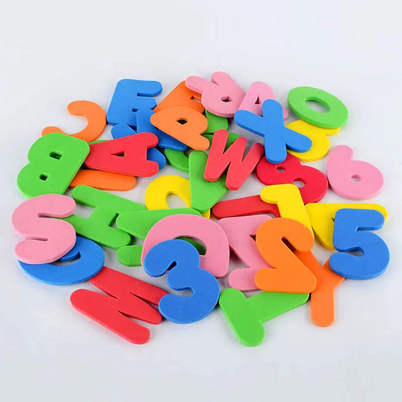36 шт.(26 букв+ 10 цифр) Детские пенопластовые буквы и цифры наклейки Водные Наклейки игрушки для детей плавающие игрушки для ванной