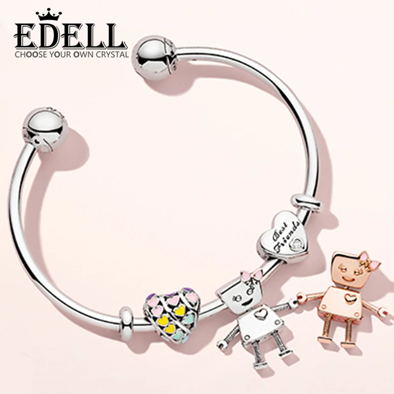 EDELL 100% Sterling Silver Brand New 1:1 Friend Bracelet Set Sun Robot Bracelet Set EDELL 100% Sterling Silver Brand New 1:1 Friend Bracelet Set Sun Robot Bracelet Set