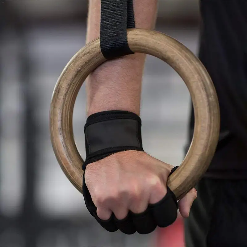المضادة للانزلاق الاثقال اللياقة البدنية نصف إصبع قفازات حامي المعصم الدمبل التدريب اللياقة البدنية قفازات