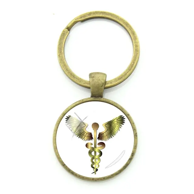 TAFREE Vintage Surgeon Medical Scepter Sign Key Chain Keyring Practice