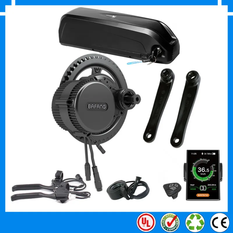 Комплект электродвигателя среднего привода Bafang BBS01B BBS01 48V 350W с литий ионным аккумулятором 13Ah|Двигатель для
