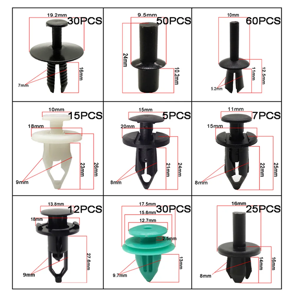 Универсальный авто крепеж зажимы и инструмент бампер крыло внутренняя подкладка панель внутренняя отделка крышка стеклоочистителя винтовые заклепки фиксированный зажим