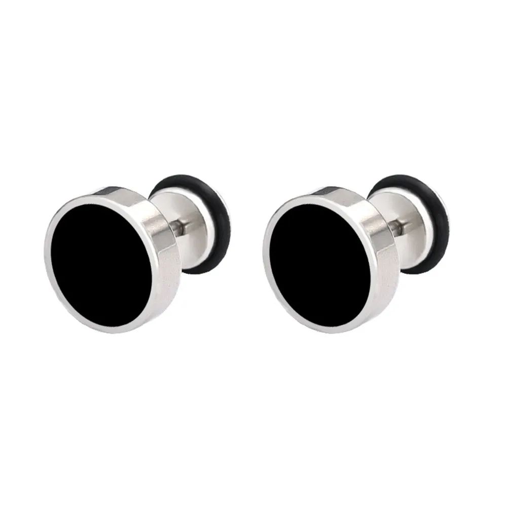 

Korean earrings for women cute round stainless steel jewelry silver earrings man minimalist female male stud accessories gifts