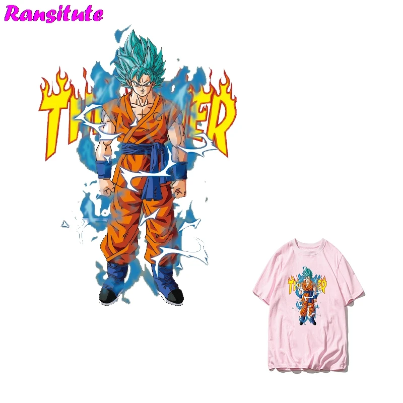 Ransitute R318 Dragon Ball можно стирать и термопечать Термотрансферная футболка аппликация нашивка на рюкзак