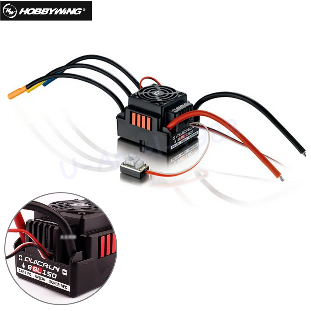 HOBBYWING Quicrun 8BL150 бесщеточный водонепроницаемый Бессенсорный 150A ESC Рок Гусеничный для 1/8 Rc автомобиля