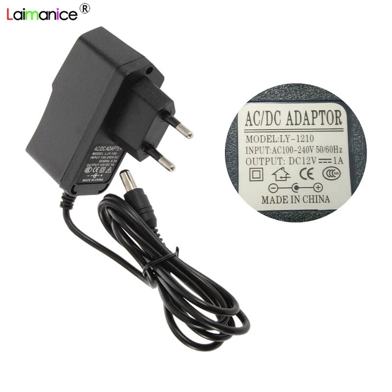 

AC DC12V Adaptor 1A US/EU/AU/UK Power Supply for LED Strip Light Tube Bar Lamp AC 100 V - 240 V to DC 12 V 5.5mm x 2.1mm (2.5mm)