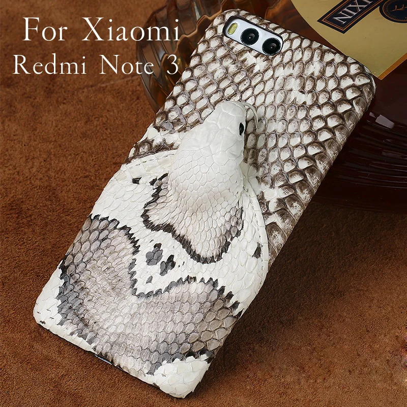 

Wangcangli brand phone case real snake head back cover phone shell For Xiaomi Redmi Note 3 full manual custom processing
