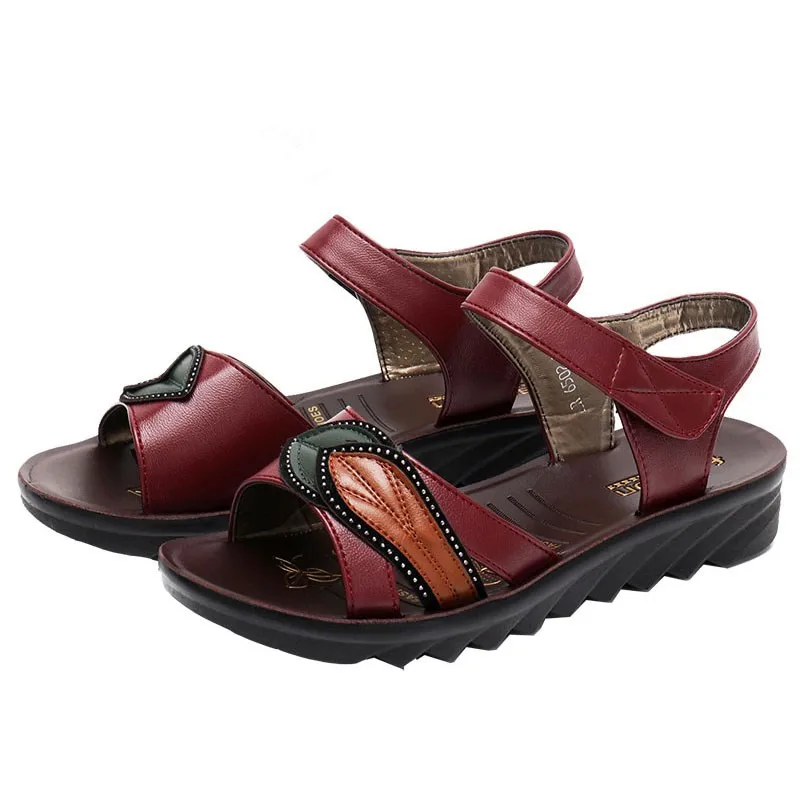 ZZPOHE/ г., модные женские кожаные сандалии Летняя женская обувь удобные женские сандалии без застежки с мягкой подошвой