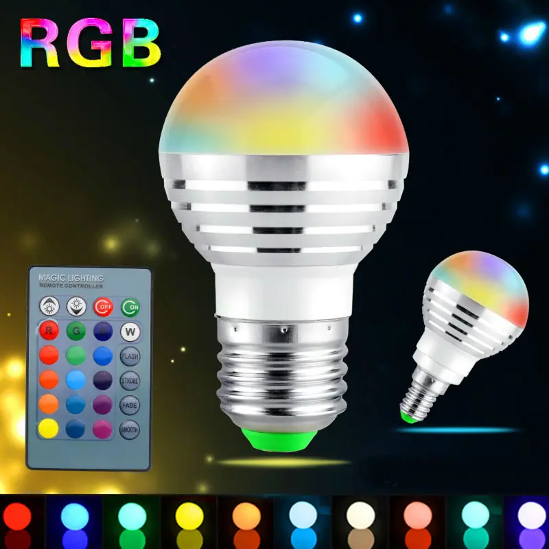 Светодиодный диммер E27 E14 110 В 127 в 220 230 светодиодный RGB светильник Точечный