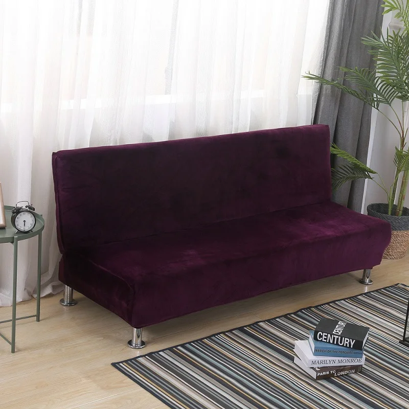  Winter Plush Sofa Bed Cover All-inclusive Slipcover For Sofa Without Armrest No Handrail Sofa Cover