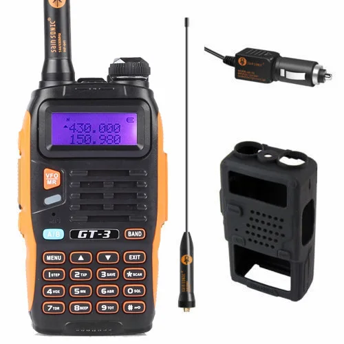  Baofeng GT-3 Mark II VHF/UHF 136-174/400-520MHz Dual Band FM Two Way Ham Radio Walkie Talkie+E+Car Charger Cable+Soft Case gt3 