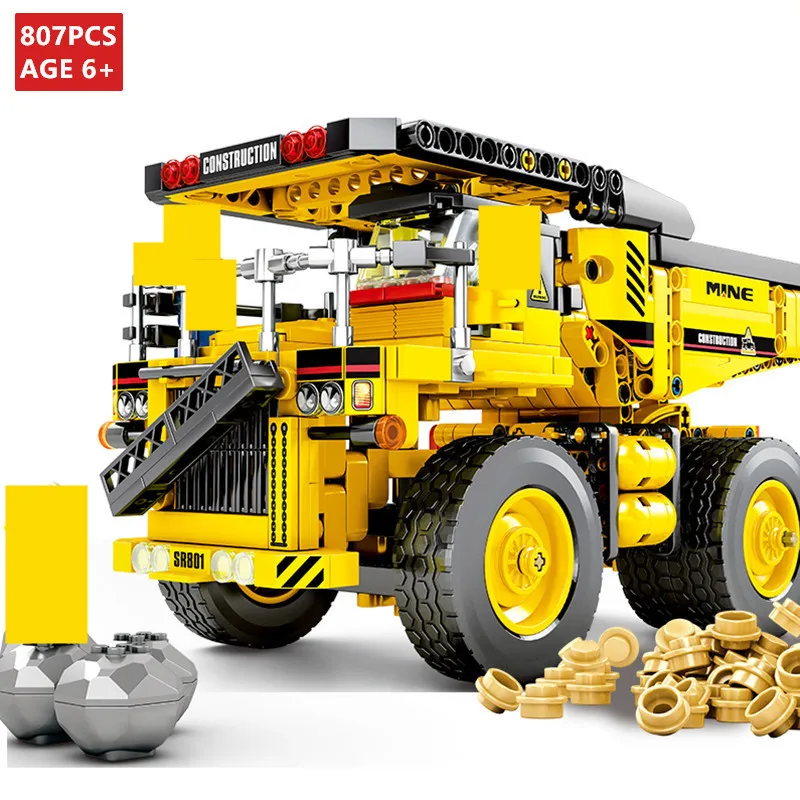 

807Pcs Mine Truck Car Engineering Vehicle Building Blocks Sets Technique Model Technic DIY Bricks LegoINGLs Toys for Children
