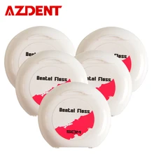 AZDENT 5 рулонов/лот Вощеная зубная нить встроенная катушка воск замена плоский провод 50 м зубная нить межзубная щетка зубочистки
