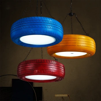 

NORDIC Retro Color Tire LED Pendant Lights Loft Cafe Bar Lamps Studio Bar hanglamp Living Room Hanging Lamp Kitchen Fixtures