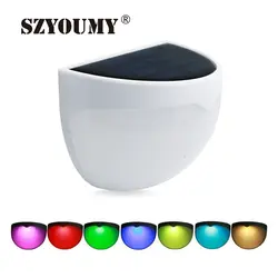 Szyoumy SMD 5050 RGB солнечная мощность Светодиодная лампа наружного освещения сенсор садовый желоб путь стены для ограды, двора лампа 3 режима