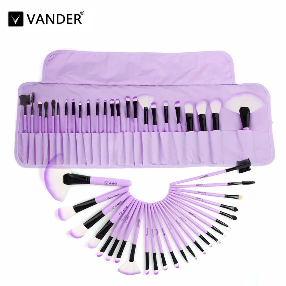 

Vander 24 Pcs Eye Face Makeup Brushes Set Eye Shadow Powder Foundation Blusher Cosmetic Tool Brush Kits with Case Bag (folded)