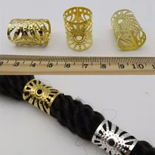 10 шт./упак. Золотой/Серебряный Большой Регулируемый волос кос Dreadlock бусины манжеты зажимы кольца трубки приблизительно 16 мм отверстие интимны